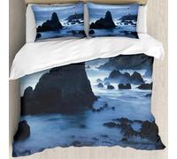 MJNLYDAO Con cuscino, reversibile, coperchio extra-large, con cerniera, fibre morbide materiale leggero,Faro sulla costa della California con fascio di luce,228x264cm