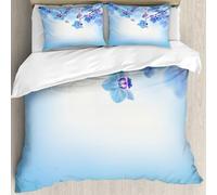 MJNLYDAO Con cuscino, reversibile, coperchio extra-large, con cerniera, fibre morbide materiale leggero,Decorazioni floreali, orchidee, fiori naturali asiatici, riflessi,228x264cm