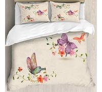 MJNLYDAO Con cuscino, reversibile, coperchio extra-large, con cerniera, fibre morbide materiale leggero,Modello di farfalla su sfondo in stile vintage Ali di farfalla Trasformazione,228x264cm