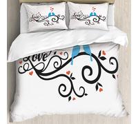 MJNLYDAO Con cuscino, reversibile, coperchio extra-large, con cerniera, fibre morbide materiale leggero,Vettore di amore. Parola amore isolata su sfondo bianco lettering. Decalcomanie,228x264cm