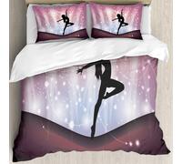 MJNLYDAO Con cuscino, reversibile, coperchio extra-large, con cerniera, fibre morbide materiale leggero,Ballerina classica che danza tra le stelle e nella luce,228x264cm