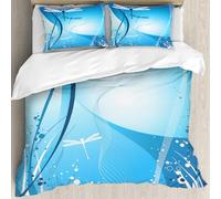MJNLYDAO Con cuscino, reversibile, coperchio extra-large, con cerniera, fibre morbide materiale leggero,Libellula, vita marina sottomarina con corallo nautico con volo,228x264cm