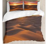 MJNLYDAO Con cuscino, reversibile, coperchio extra-large, con cerniera, fibre morbide materiale leggero,deserto, paesaggio drammatico del tramonto nel Sahara Dune paesaggio arido Maroc,228x264cm