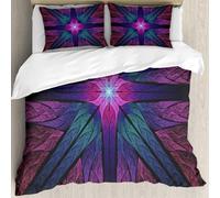 MJNLYDAO Con cuscino, reversibile, coperchio extra-large, con cerniera, fibre morbide materiale leggero,Sfondo astratto generato dal computer frattale in vetro colorato simmetrico,228x264cm