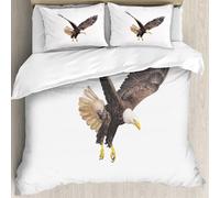 MJNLYDAO Con cuscino, reversibile, coperchio extra-large, con cerniera, fibre morbide materiale leggero,Aquila, immagine di un cacciatore in volo alla ricerca di un predatore Scene dal,228x264cm