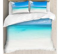 MJNLYDAO Con cuscino, reversibile, coperchio extra-large, con cerniera, fibre morbide materiale leggero, spiaggia tropicale e mare con sfondo di cielo azzurro (3),228x264cm