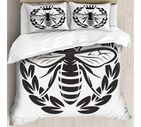 MJNLYDAO Con cuscino, reversibile, coperchio extra-large, con cerniera, fibre morbide materiale leggero,Ape regina, corona monogramma tto e corona ape astratta sikh,228x264cm