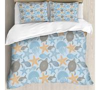 MJNLYDAO Con cuscino, reversibile, coperchio extra-large, con cerniera, fibre morbide materiale leggero,Collezione di animali marini dellacon motivi ispirati ai mandala tribali,228x264cm