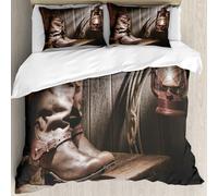 MJNLYDAO Con cuscino, reversibile, coperchio extra-large, con cerniera, fibre morbide materiale leggero, e lanterna su una panchina in un ranch vintage con stampa folkloristica nostalg,228x264cm