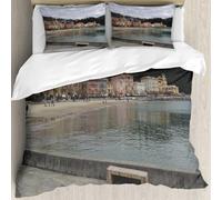 MJNLYDAO Con cuscino, reversibile, coperchio extra-large, con cerniera, fibre morbide materiale leggero,Liguria Italia Paesaggio della città di San Terenzo,228x264cm