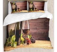 MJNLYDAO Con cuscino, reversibile, coperchio extra-large, con cerniera, fibre morbide materiale leggero,Natura morta botte di vino in legno. Concetto rustico. Degustazione. Viticoltura,228x264cm