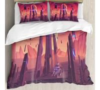 MJNLYDAO Con cuscino, reversibile, coperchio extra-large, con cerniera, fibre morbide materiale leggero,Il rover di Marte sulla superficie del pianeta rosso esplora il paesaggio alieno,228x264cm