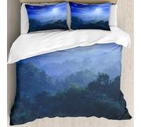 MJNLYDAO Con cuscino, reversibile, coperchio extra-large, con cerniera, fibre morbide materiale leggero,la luce della luna copre le giungle dello Sri Lanka,228x264cm