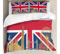 MJNLYDAO Con cuscino, reversibile, coperchio extra-large, con cerniera, fibre morbide materiale leggero,bandiera della gran bretagna,228x264cm