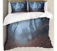 MJNLYDAO Con cuscino, reversibile, coperchio extra-large, con cerniera, fibre morbide materiale leggero,Foresta oscura e cupa della Crimea con cespugli vorticosi, foresta selvaggia mis,228x264cm