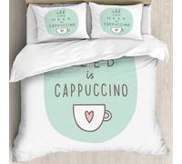 MJNLYDAO Con cuscino, reversibile, coperchio extra-large, con cerniera, fibre morbide materiale leggero,Parole divertenti, tutto ciò di cui hai bisogno è un cappuccino,228x264cm