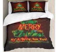 MJNLYDAO Con cuscino, reversibile, coperchio extra-large, con cerniera, fibre morbide materiale leggero,gna al neon natalizia contro un muro rosso. Illustrazione vettoriale.,228x264cm