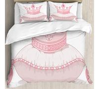 MJNLYDAO Con cuscino, reversibile, coperchio extra-large, con cerniera, fibre morbide materiale leggero,Regina, stile cartone animato Corona da principessa rosa carina su Fairy Tail,228x264cm