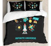 MJNLYDAO Con cuscino, reversibile, coperchio extra-large, con cerniera, fibre morbide materiale leggero,Universo infinito - banner web colorato in stile flat design con spazio per test,228x264cm