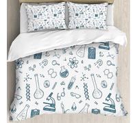 MJNLYDAO Con cuscino, reversibile, coperchio extra-large, con cerniera, fibre morbide materiale leggero,Modello senza cuciture di chimica disegnata a mano. Sfondo scientifico.,228x264cm