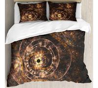 MJNLYDAO Con cuscino, reversibile, coperchio extra-large, con cerniera, fibre morbide materiale leggero,Opera d'arte frattale Astrazione di una macchina del tempo a orologeria,228x264cm