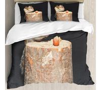 MJNLYDAO Con cuscino, reversibile, coperchio extra-large, con cerniera, fibre morbide materiale leggero,Topo tamia siberiano su un ceppo d'albero Topo,228x264cm