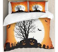 MJNLYDAO Con cuscino, reversibile, coperchio extra-large, con cerniera, fibre morbide materiale leggero,Albero della morte sotto la luna Foresta spettrale e cimitero Sfondo di Hallowee,228x264cm