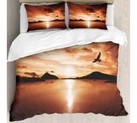 MJNLYDAO Con cuscino, reversibile, coperchio extra-large, con cerniera, fibre morbide materiale leggero,Uccelli in volo Un uccello marino vola via verso lo straordinario tramonto Cielo,228x264cm
