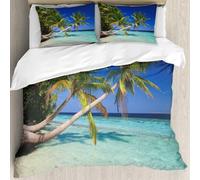 MJNLYDAO Con cuscino, reversibile, coperchio extra-large, con cerniera, fibre morbide materiale leggero,giornata trascorsa su una spiaggia in un'isola tropicale,228x264cm