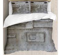 MJNLYDAO Con cuscino, reversibile, coperchio extra-large, con cerniera, fibre morbide materiale leggero,Industriale, arrugginito elegante oblò in ferro battuto grunge strisce d'acciaio,228x264cm
