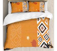 MJNLYDAO Con cuscino, reversibile, coperchio extra-large, con cerniera, fibre morbide materiale leggero,Immagine artistica con design tribale ed etnico africano con linee audaci e tria,228x264cm