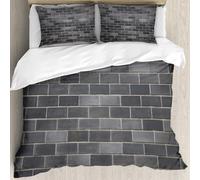 MJNLYDAO Con cuscino, reversibile, coperchio extra-large, con cerniera, fibre morbide materiale leggero,Grigio e bianco, piastrelle moderne per pareti in mattoni, urbanistica, architet,228x264cm