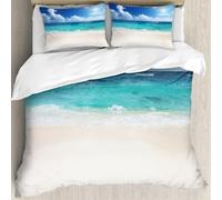 MJNLYDAO Con cuscino, reversibile, coperchio extra-large, con cerniera, fibre morbide materiale leggero, spiaggia tropicale e mare con sfondo di cielo azzurro (2),228x264cm