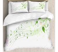 MJNLYDAO Con cuscino, reversibile, coperchio extra-large, con cerniera, fibre morbide materiale leggero,Decorazione musicale, melodia di canzone primaverile astratta, festa dei fiori r,228x264cm