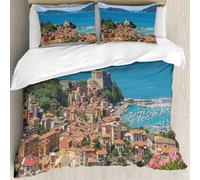 MJNLYDAO Con cuscino, reversibile, coperchio extra-large, con cerniera, fibre morbide materiale leggero,Golfo della Sia Liguria Italia,228x264cm