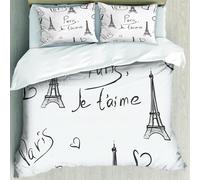 MJNLYDAO Con cuscino, reversibile, coperchio extra-large, con cerniera, fibre morbide materiale leggero,Parigi, capitale mondiale dell'amore, mano francese europea,228x264cm