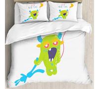 MJNLYDAO Con cuscino, reversibile, coperchio extra-large, con cerniera, fibre morbide materiale leggero,Mostro carino dei cartoni animati. Mostro isolato vettoriale. Buon design per p,228x264cm