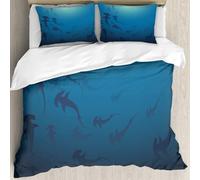 MJNLYDAO Con cuscino, reversibile, coperchio extra-large, con cerniera, fibre morbide materiale leggero,Sfondo blu con il tema della profondità del mare.,228x264cm