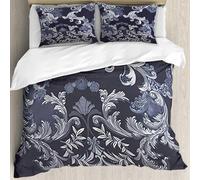 MJNLYDAO Con cuscino, reversibile, coperchio extra-large, con cerniera, fibre morbide materiale leggero,classico motivo barocco senza soluzione di continuità,228x264cm