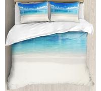 MJNLYDAO Con cuscino, reversibile, coperchio extra-large, con cerniera, fibre morbide materiale leggero, spiaggia tropicale e mare con sfondo di cielo azzurro,228x264cm