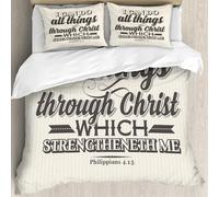 MJNLYDAO Con cuscino, reversibile, coperchio extra-large, con cerniera, fibre morbide materiale leggero,Lettere della Bibbia. Arte cristiana. Posso fare ogni cosa in Cristo che mi fort,228x264cm