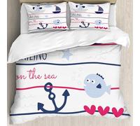 MJNLYDAO Con cuscino, reversibile, coperchio extra-large, con cerniera, fibre morbide materiale leggero,cane che naviga sul mare illustrazione vettoriale,228x264cm