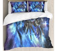 MJNLYDAO Con cuscino, reversibile, coperchio extra-large, con cerniera, fibre morbide materiale leggero,Astronavi tari futuristiche che entrano in un wormhole per giochi fantasy alieni,228x264cm