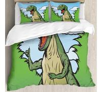 MJNLYDAO Con cuscino, reversibile, coperchio extra-large, con cerniera, fibre morbide materiale leggero,Dinosauro che fa il pollice in su. Può tenere qualsiasi cosa in mano ed è separa,228x264cm