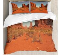 MJNLYDAO Con cuscino, reversibile, coperchio extra-large, con cerniera, fibre morbide materiale leggero,Deserto, giornata calda e soleggiata Monument Valley Paese arido Nazione Primiti,228x264cm