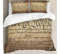 MJNLYDAO Con cuscino, reversibile, coperchio extra-large, con cerniera, fibre morbide materiale leggero,Stati Uniti d'America, testo costituzionale d'epoca della gloria nazionale, imma,228x264cm
