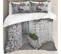 MJNLYDAO Con cuscino, reversibile, coperchio extra-large, con cerniera, fibre morbide materiale leggero,vista panoramica ad Alberobello Il famoso villaggio dei trulli in Puglia Puzzle,228x264cm