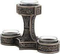 Mjolnir Hammer of Thor triplo portacandele bronzo fuso a freddo e resina 12,5...
