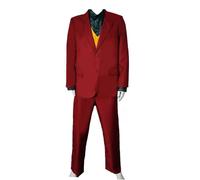 MJPARTY Costume horror da clown da uomo, per Halloween, colore bordeaux (taglia L)