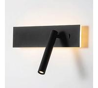 Mjsdjof Applique da parete a tubo lungo, lampada da lettura da comodino, faretto a LED piccolo moderno, applique da parete in metallo a strisce con funzione di regolazione della rotazione a 350°, lamp